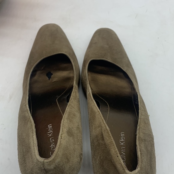 Calvin Klein Suede Taupe Heels Gabby Size 8 MCH4453E - Picture 5 of 13